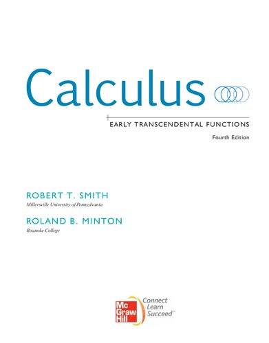 Calculus Early Transcendental Functions 4 Ed Robert T Smith