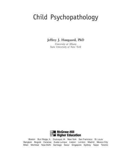 Child Psychopathology 1st Edition Jeffrey J Haugaard