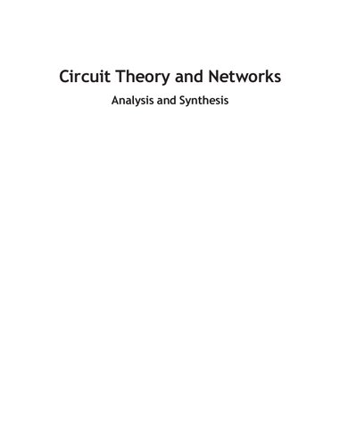 Circuit Theory And Networksanalysis And Synthesis Mu 2017 Ravish R Singh