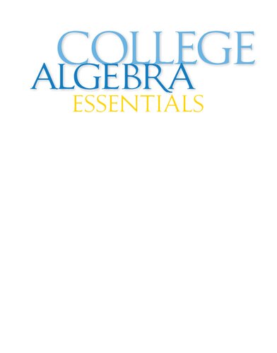 College Algebra Essentials 2nd Edition John W Coburn