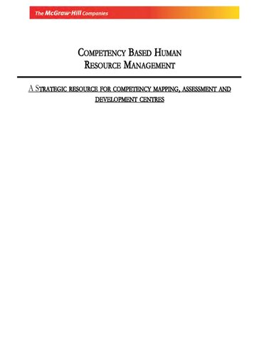 Competency Based Hrm A Strategic Resource For Competency Mapping Assessment And Development Centres 9th Reprint Ganesh Shermon