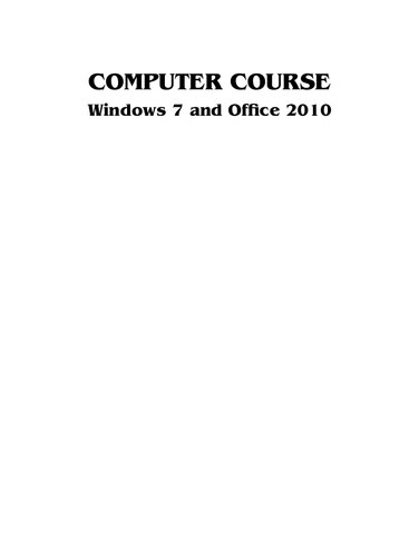 Computer Course Windows 7 And Office 2010 Ravikant Taxali
