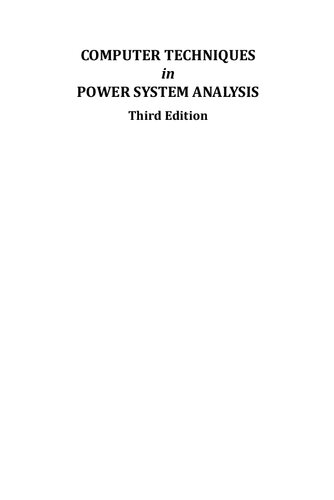 Computer Techniques In Power System Analysis 3 Ed M A Pai Dheeman Chatterjee