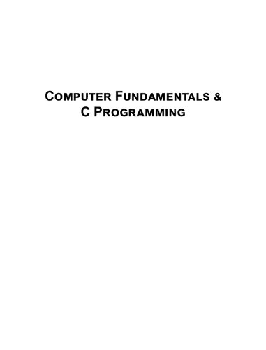 Computer Fundamentals And C Programming Sumitabha Das