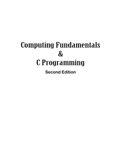 Computing Fundamentals And C Programming E Balagurusamy
