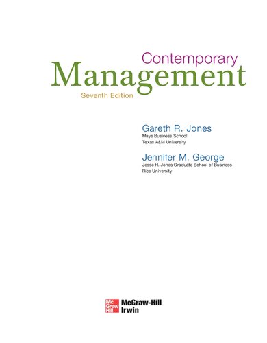 Contemporary Management 7th Edition Gareth R Jones Jennifer M George
