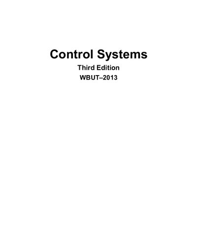 Control Systems Wbut 2013 3rd Edition Prithwiraj Purkait