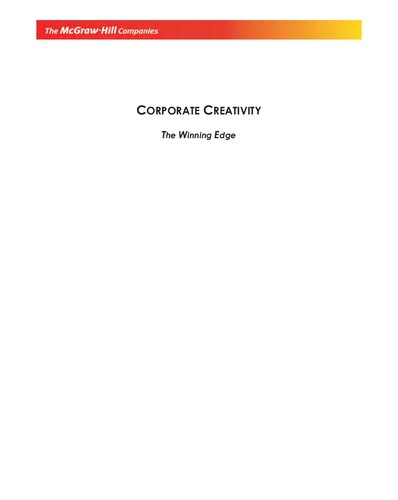 Corporate Creativity The Winning Edge Pradip N Khandwalla