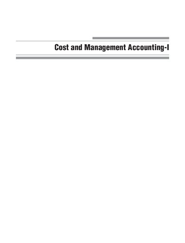 Cost And Management Accountingi Mohammed Hanif