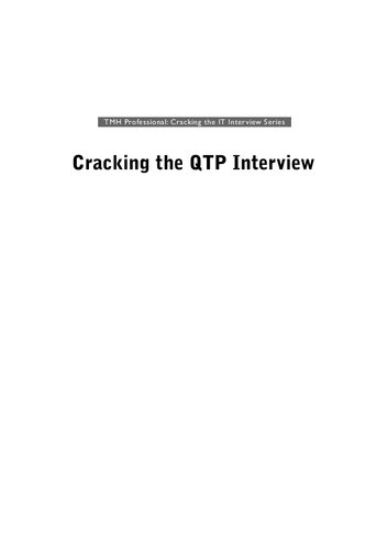 Cracking The Qtp Interview Siva Koti Reddy K