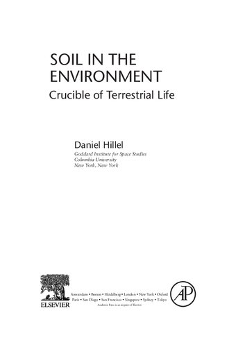 Soil In The Environment 1st Edition Daniel Hillel