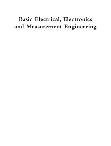 Basic Electrical Electronics And Measurement Engineering 1st Edition S Salivahanan