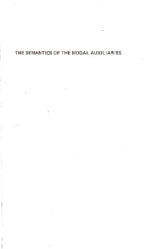 The Semantics Of The Modal Auxiliaries Jennifer Coates