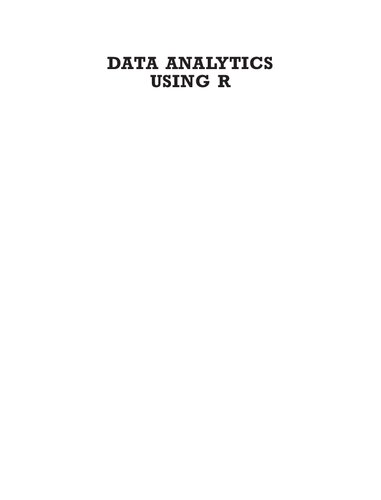 Data Analytics Using R Paperback Jan 01 2018 Seema Acharya Seema Acharya