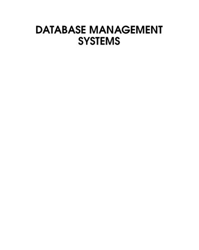Database Management Systems Ramakrishnan 3rd Edition Raghu Ramakrishnan