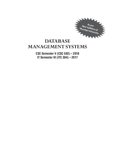 Database Management Systems Mu G K Gupta