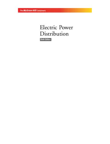 Electric Power Distribution 6th Edition As Pabla