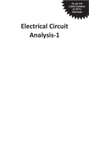 Electrical Circuit Analysis1 A Sudhakar