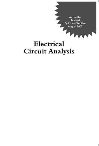 Electrical Circuit Analysis A Sudhakar