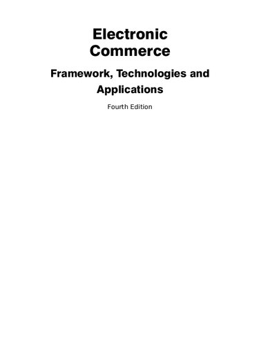 Electronic Commerce Framework Technologies And Applications 4th Edition Bharat Bhasker