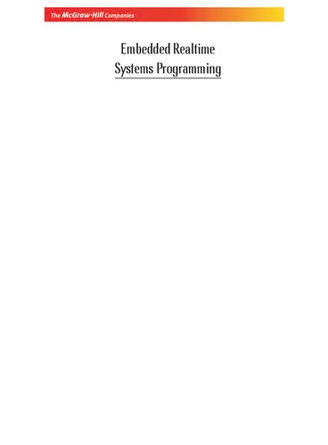 Embedded Realtime Systems Programming Sriram V Iyer Pankaj Gupta