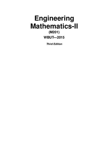 Engineering Mathematicsii M201 Wbut2015 3rd Edition Sourav Kar