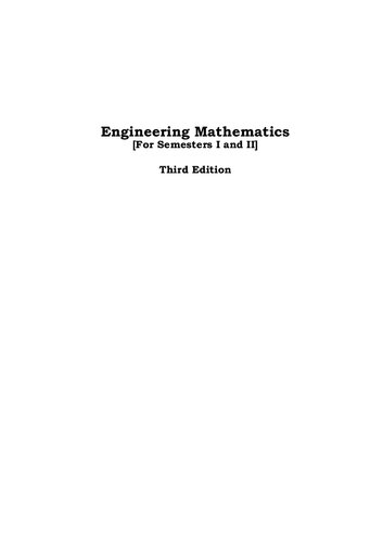 Engineering Mathematics For Semesters I And Ii Veerarajan