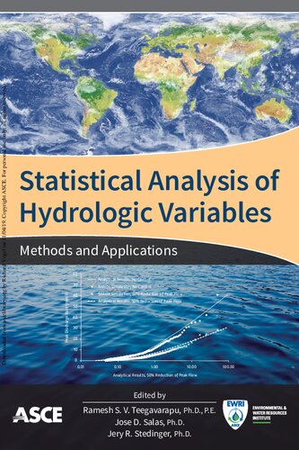 Statistical Analysis Of Hydrologic Variables Methods And Applications Ramesh S V Teegavarapu