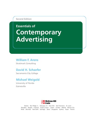 Essentials Of Contemporary Advertising 2nd Edition William Arens