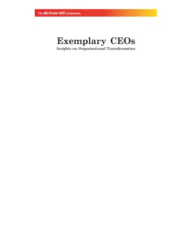 Exemplary Ceos Insights On Organisational Transformation Shrinivas Pandit