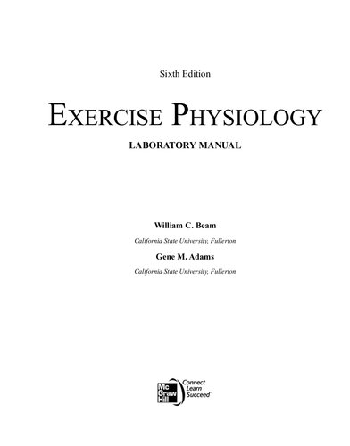 Exercise Physiology Laboratory Manual 6th Edition William Beam