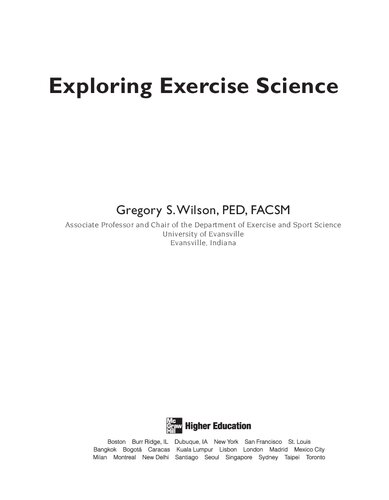Exploring Exercise Science Gregory Wilson