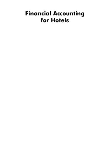 Financial Accounting For Hotels Mruthyunjaya V Pagad Prasanna Kumar Jp
