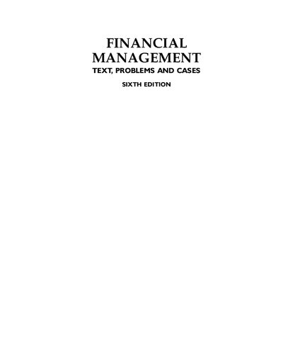 Financial Management Text Problems And Cases 6th Edition M Y Khan Pramod Kumar Jain