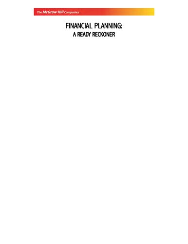 Financial Planning A Ready Reckoner Madhu Sinha