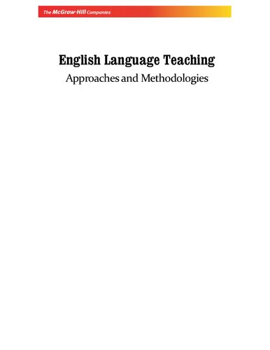 English Language Teaching Approaches And Methodologies Navita Arora