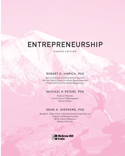 Entrepreneurship 8e 8th Robert D Hisrich Michael P Peters