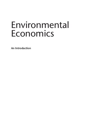 Environmental Economics 5th Edition Barry Field Martha K Field