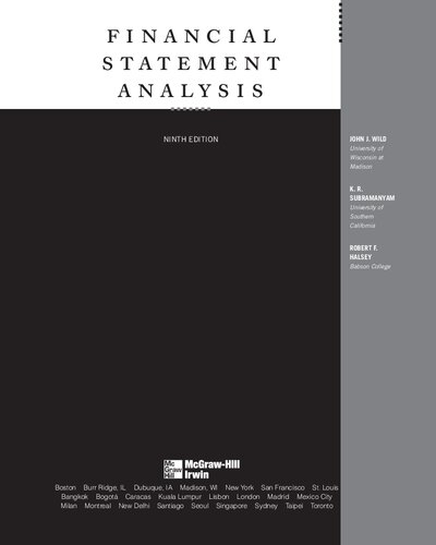 Financial Statement Analysis 9th Edition John J Wild K R Subramanyam