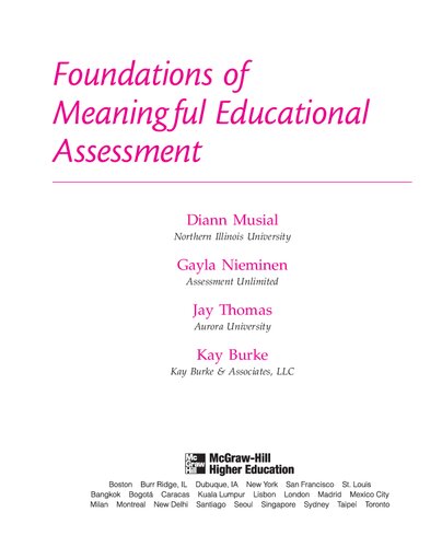 Foundations Of Meaningful Educational Assessment Diann Musial