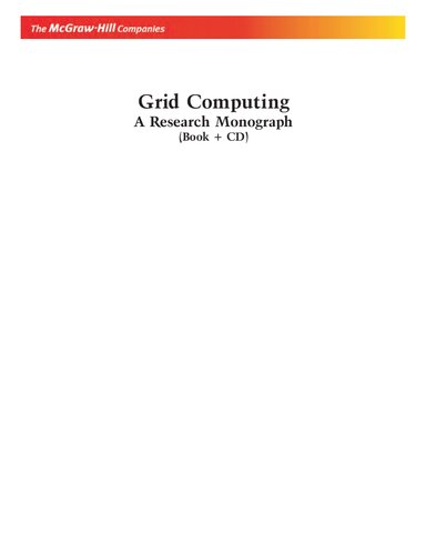 Grid Computing A Research Monograph 1st Edition Janakiram