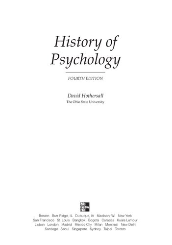 History Of Psychology 4th Edition David Hothersall