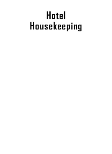 Hotel Housekeeping A Singh
