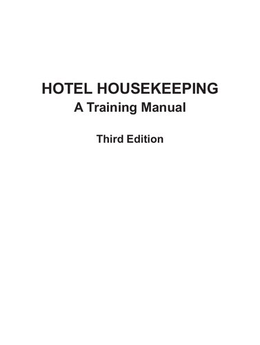 Hotel Housekeeping Training Manual Third Edition Andrews
