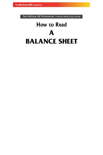 How To Read A Balance Sheet N Ramachandran Ram Kumar Kakani N Ramachandran