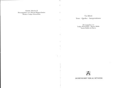 Via Alberti Texte Quellen Interpretationen Hrsg Von Ludger Honnefelder