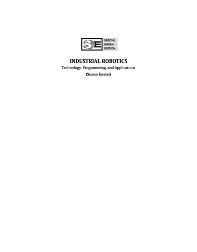 Industrial Robotics Technology Programming And Applications Special Indian Edn 2nd Edn Groover