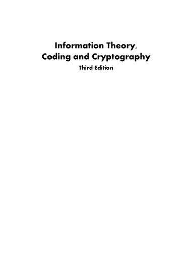 Information Theory Coding And Cryptography 3rd Edition Ranjan Bose