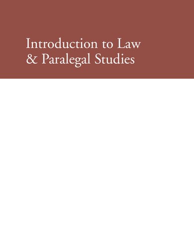 Introduction To Law Paralegal Studies Scuderi