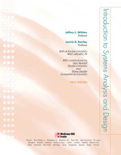 Introduction To Systems Analysis Design Jeffrey Whitten Lonnie Bentley
